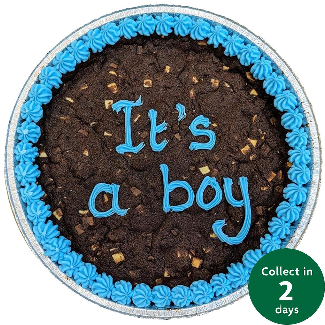 Giant 10" Triple Chocolate Cookie Its A Boy (Serves 10) FTO