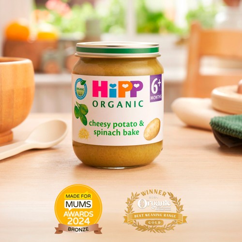 HiPP Organic Cheesy Potato & Spinach Bake Baby Food Jar 6+ Months 125g