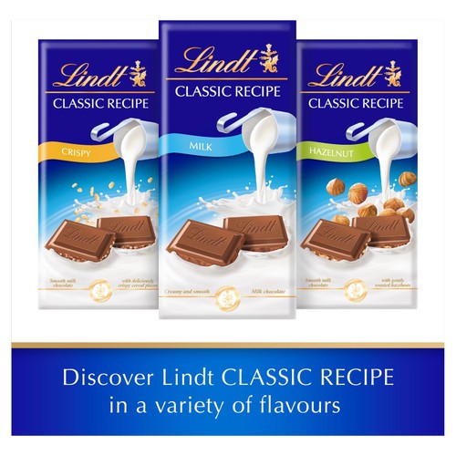 Lindt Classic Recipe Milk Hazelnut Chocolate Bar 190g