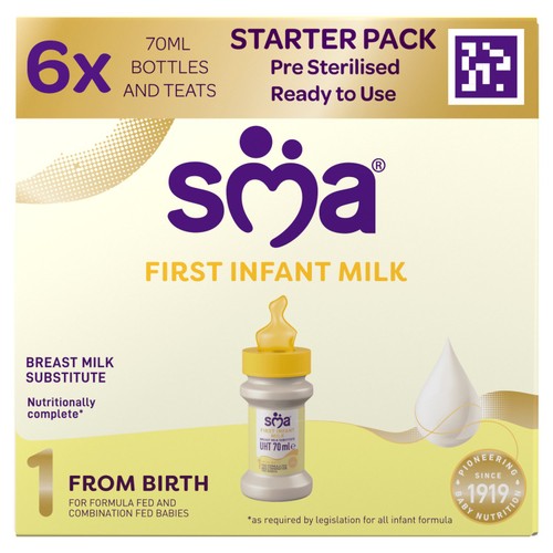 SMA First Infant Milk from Birth 6 x 70ml (420ml)