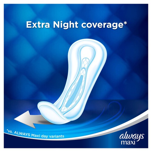 Always Maxi Profresh Night Sanitary Towels Without Wings 9 Pads