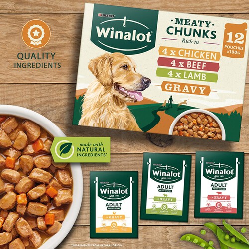 Winalot Meaty Chunks Mixed In Gravy Wet Dog Food 