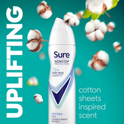 Sure Antiperspirant Deodorant Nonstop Protection Cotton Dry 150ml