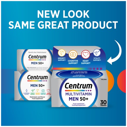 Centrum Men 50+ Multivitamins & Vitamin Tablets, 30s