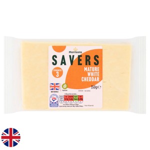 Morrisons British Savers Mild White Cheddar 350g