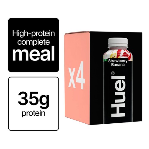 Huel Black Edition Strawberry Banana High-Protein Complete Meal 4x500ml