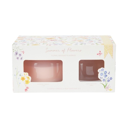 Nutmeg Home Ditsy Floral Diffuser/Candle Gift Set