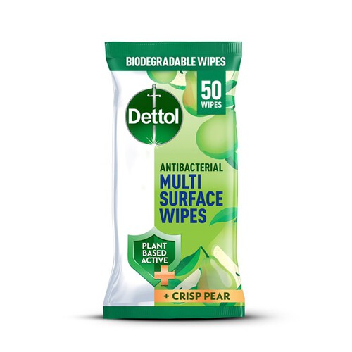 Dettol Tru Clean Antibacterial Wipes Crisp Pear Wipes