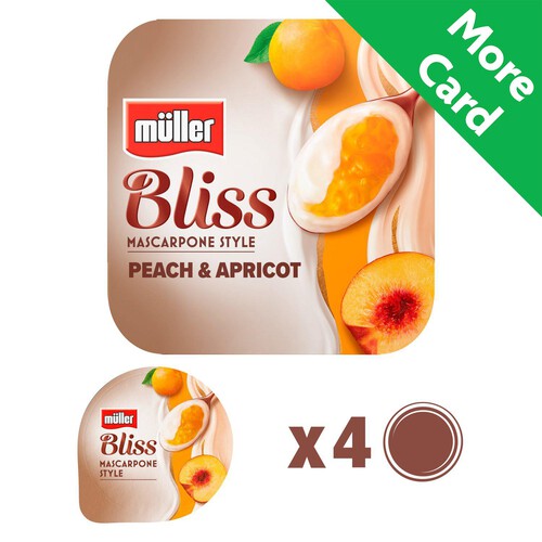 Muller Bliss Creamy Mascarpone, Peach & Apricot Yogurt