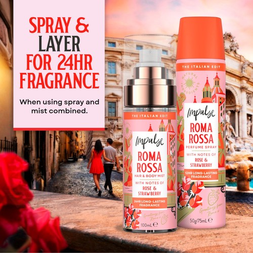 Impulse Roma Rossa Rose & Strawberry Hair & Body Mist  100ml
