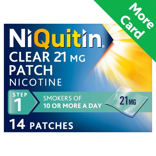 NiQuitin Clear Patch -Step 1 21mg, 7 Nicotine Patches - Stop Smoking Aid