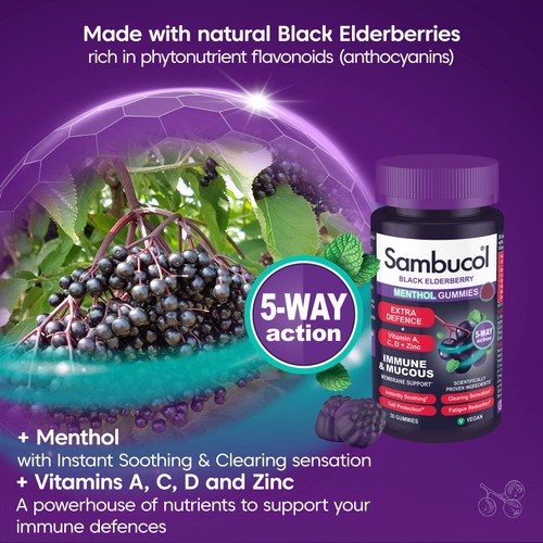 Sambucol Extra Defence Menthol 30 Gummies