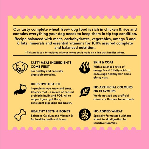 Wagg Wheat Free Dry Adult Dog Food In Chicken & Rice