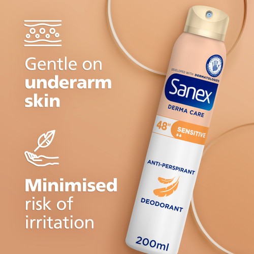 Sanex Derma Care Sensitive 48-Hour Antiperspirant Spray Deodorant 200ml