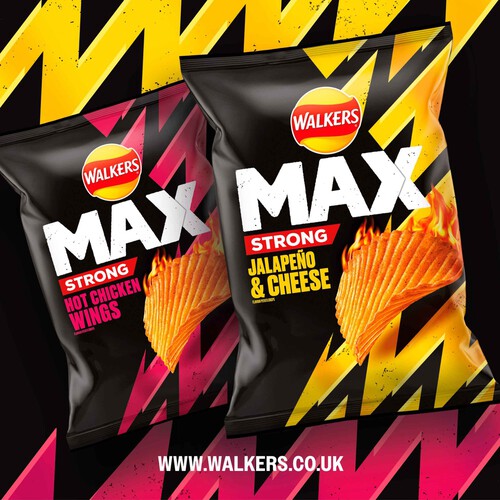  Walkers Max Strong Hot Chicken Wings Sharing Crisps 