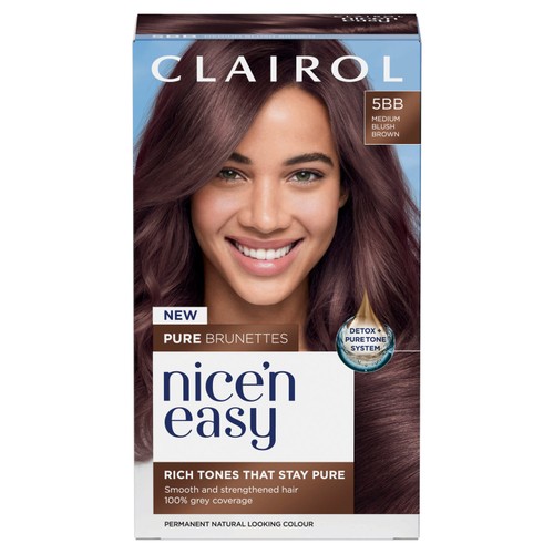 Clairol Nice'N Easy Pure Brunettes Permanent Hair Dye 5BB Medium Brown