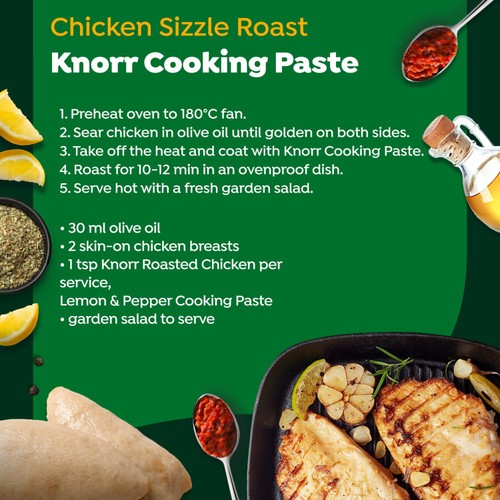 Knorr Roasted Chicken, Lemon & Pepper Cooking Paste 165g