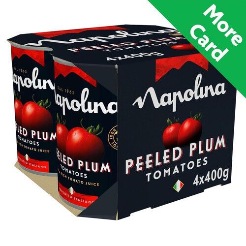 Napolina Peeled Plum Tomatoes in a Rich Tomato Juice (4x400g)