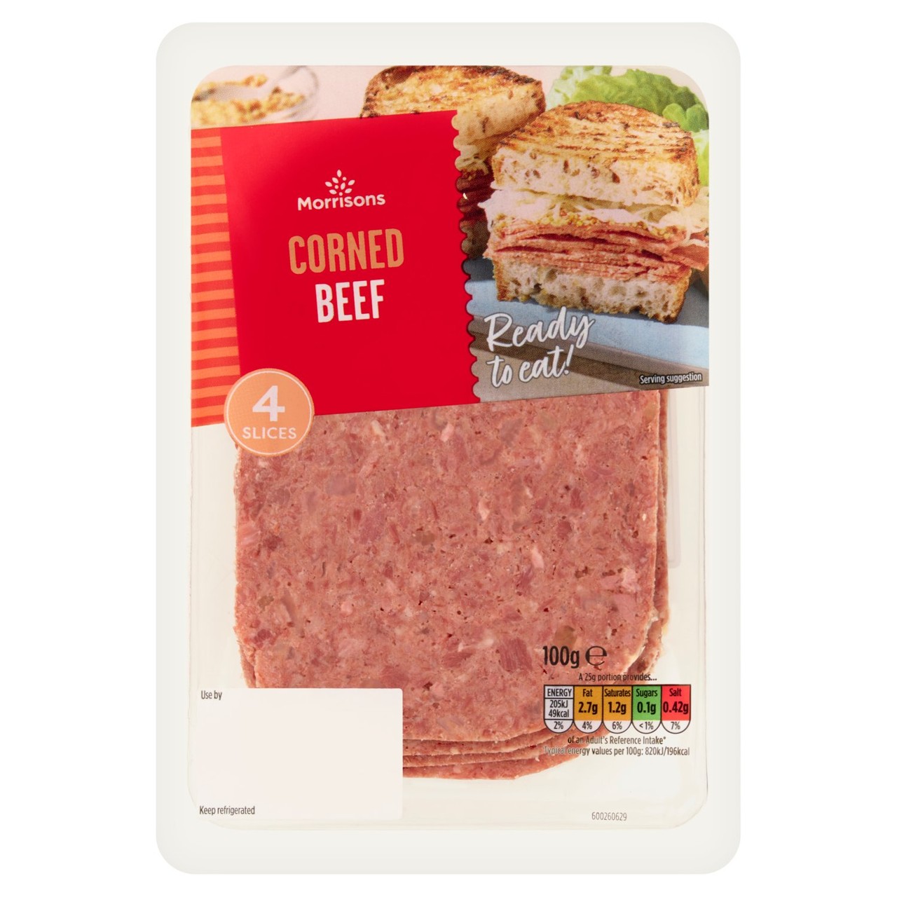 Morrisons 4 Corned Beef Slices 100g