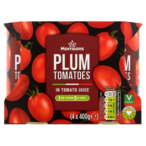 Morrisons Peeled Plum Tomatoes (4x400g)