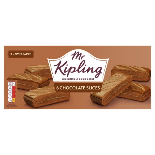 Mr Kipling Chocolate Slices Cakes Multipack Snack 3x2pk