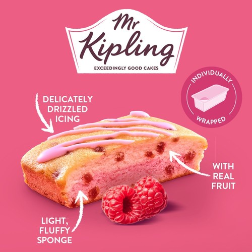 Mr Kipling Lunchbox Raspberry Cake Slices 4 Pack