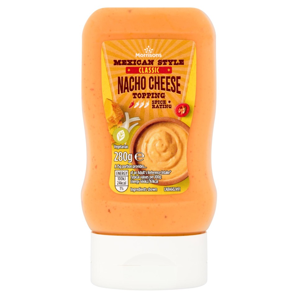 Morrisons Mexican Style Classic Nacho Cheese Squeezy Topping 280g 
