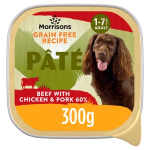 Morrisons Premium Pate With Beef & Chicken For Adult Dogs