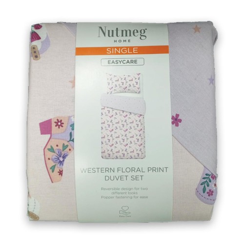 Nutmeg Home Western Floral Print Easy Care Duvet Set Single