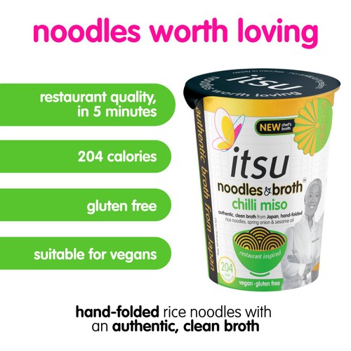 Itsu Chilli Miso Instant Noodles & Broth Pot 65g