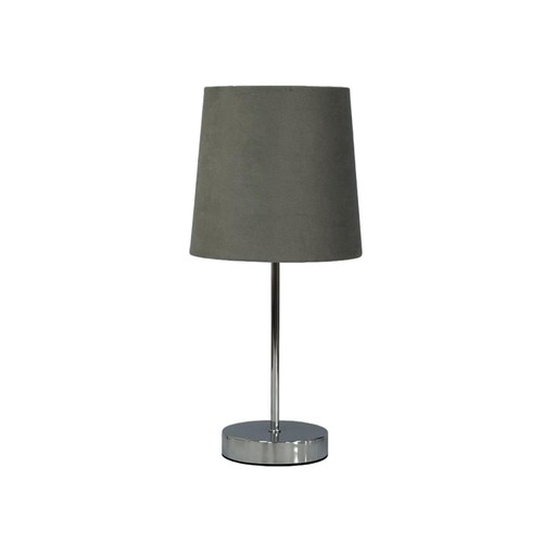 Home Style Velvet Shade Stick Lamp Grey