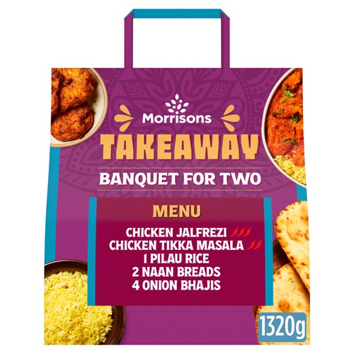 Morrisons takeaway banquet for two chicken jalfrezi chicken tikka masala