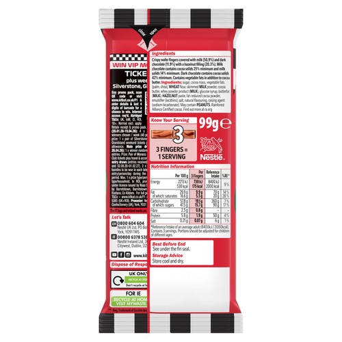 KitKat Hazelnut Chocolate Sharing Bar 99g