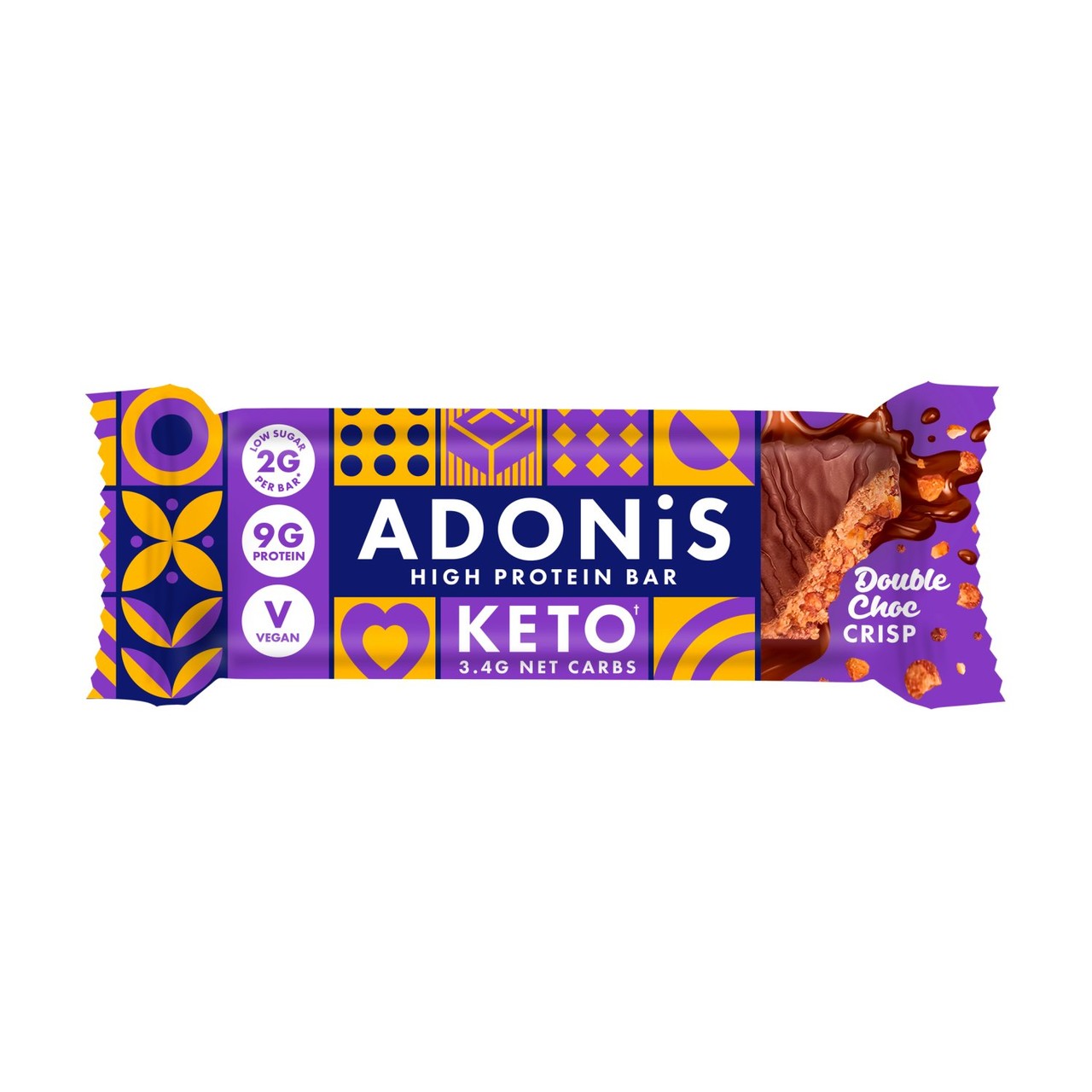 Adonis Double Choc Crisp Keto Protein Bar 45g