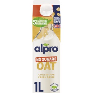 Alpro Oat No Sugars Plant-Based Chilled Drink Vegan And Dairy Free 1L