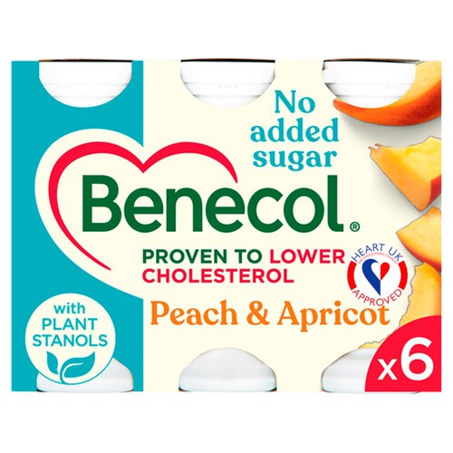 Benecol Peach & Apricot No Added Sugar Yogurt Drink