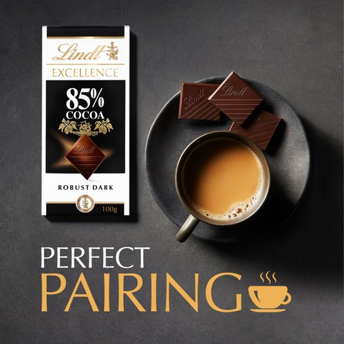 Lindt Excellence Dark 85% Cocoa Chocolate Bar 100g