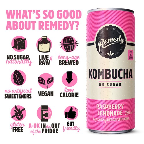 Remedy Kombucha Raspberry Lemonade 