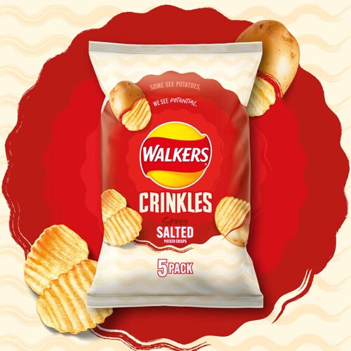 Walkers Crinkles Simply Salted Multipack Crisps 