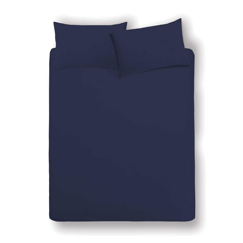 Morrisons Navy 100% Cotton Double Fitted Sheet