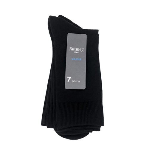 Nutmeg Men'S Size 9-12 5 Pack Black Ankle Socks