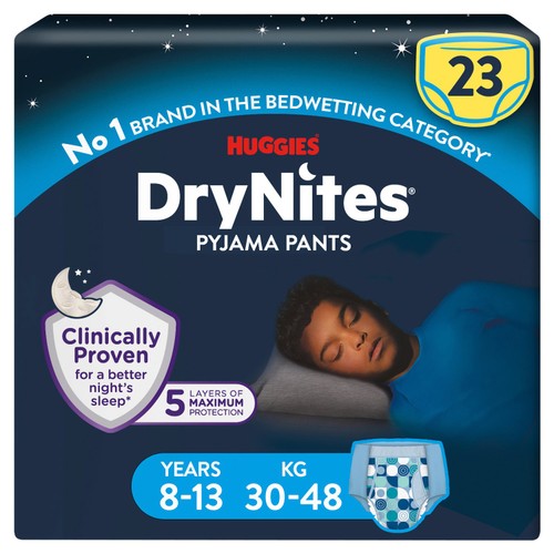 Huggies Drynites Pyjama Pants Age 8-13 Boy Mega 