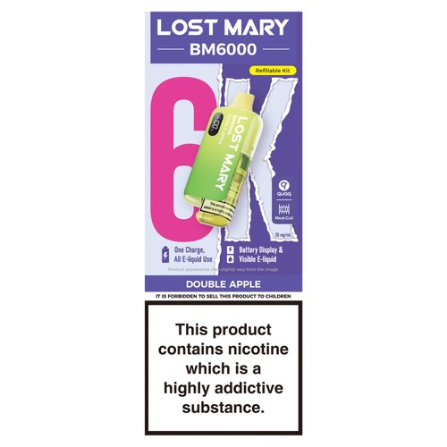 Lost Mary bm600 refilled kit double apple