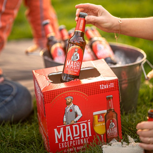 Madri Excepcional Lager Beer Bottles 12x330ml