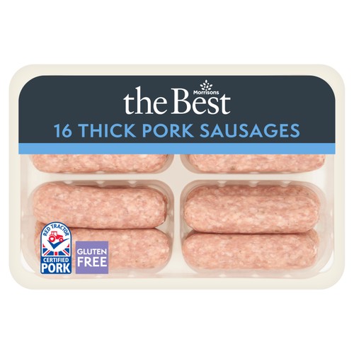 Morrisons The Best 16 Thick Pork Sausages