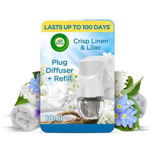 Air Wick Plug In Kit & Refill Crisp Linen & Lilac