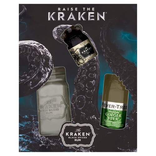 Raise The Kraken Black Spiced Rum & Glass Gift Set 