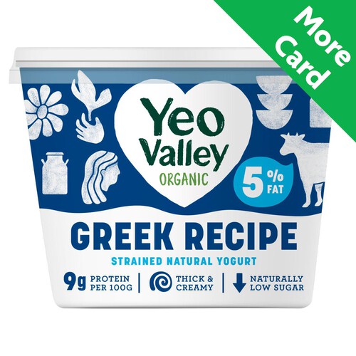 Yeo Valley Organic Greek Recipe Strained Natural Yoghurt 5% Fat 