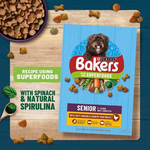 Bakers Senior Dry Dog Food Chicken & Veg