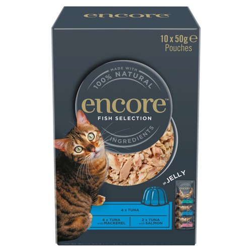 Encore Cat Pouch Fish Selection In Jelly 